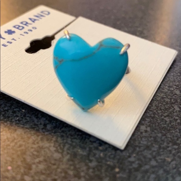 NEW turquoise heart statement ring - Picture 2 of 10